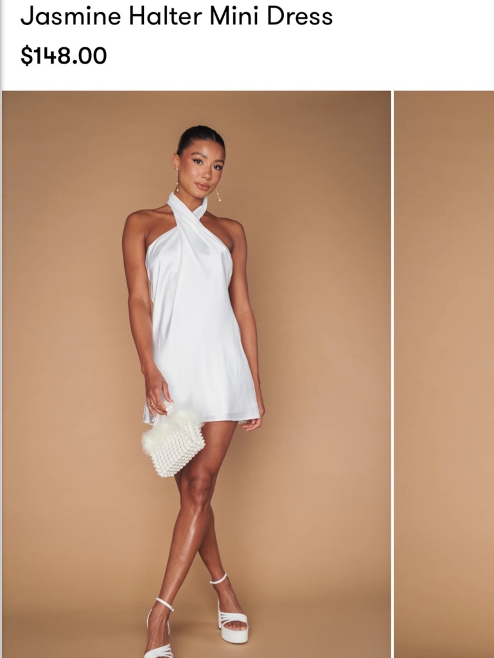 NWOT Show me your mumu Jasmine Halter Mini Dress - White bridal bachelorette L